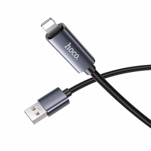 Кабель USB A to Lightning Hoco 2,4A с дисплеем 1 м X112 чёрный