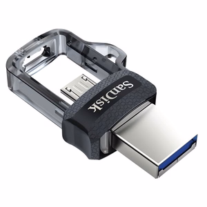 SanDisk 173386 USB mälupulk 128 GB USB Type-A / Micro-USB must, läbipaistev
