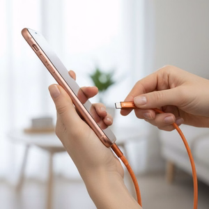 Kaabel USB C USB C Forcell F-Energy QC4.0 PD 3A 60W Cafule Flat 1,2 m CCFN23 oranž