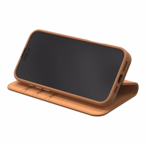 Moshi Overture MagSafe ümbris seadmele iPhone 16 Pro, eemaldatava vegannahast rahakotiga, Caramel Brown värvitoonis