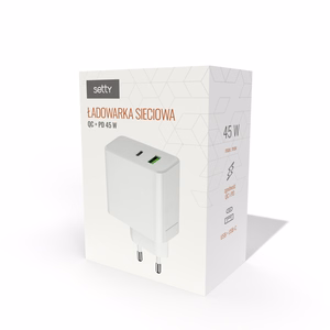 Setty seinalaadija PD+QC USB + USB-C 45W LSI-01valge JO