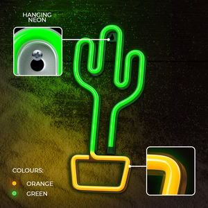 Neon LED Light CACTUS oranž roheline Bat + USB FLNE02 Forever Light