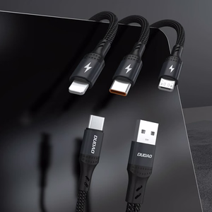 Dudao L3W USB-A/USB-C to Lightning/USB-C/MicroUSB 66W Cable - Black