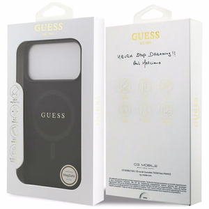 Guess Saffiano Classic Logo MagSafe Ümbris jaoks iPhone 17 Pro Max - Must