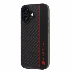 Audi Carbon Fiber Stripe Ümbris jaoks iPhone 16 6.1" - must