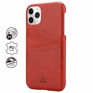 Crong Neat Cover ümbris seadmele iPhone 11 Pro, kaarditaskutega, punane