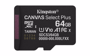 Kingston *microSD 64GB Canvas Select+ G3 150MB/s Adapt