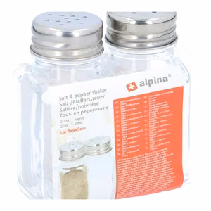 Alpina klaasist soola- ja pipratooside komplekt, 2 tk