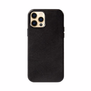Crong Essential Cover Magnetic kunstnahast ümbris seadmele iPhone 12 Pro Max, MagSafe'iga, must