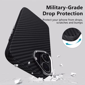 Tech-Protect Ion Carbon MagSafe ümbris jaoks iPhone 17 - must and hõbedane