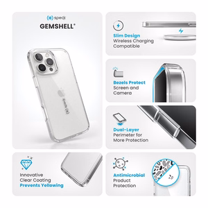 Speck GemShell ümbris iPhone 16 Pro Max-le, Clear