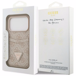 GUESS ümbris jaoks IPHONE 17 Pro GUHCP17LP4TPP (4G Double Card Triangle) roosa