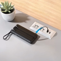 Power Bank Veger "W1116" must 10000mAh (PD / QC3.0) + integreeritud 3in1 kaabel
