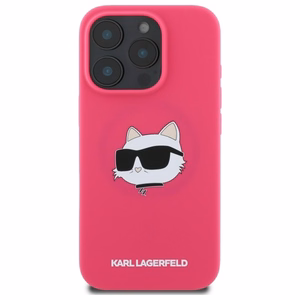 Karl Lagerfeld Silicone Choupette Head MagSafe iPhone 16 Pro Ümbris - Roosa