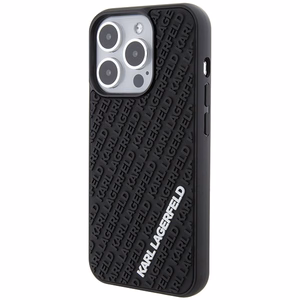 Karl Lagerfeld 3D Rubber Multi Logo ümbris jaoks iPhone 15 Pro - must