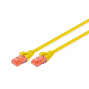 DIGITUS – CAT 6 U/UTP RJ45 PVC AWG 26/7 võrgu ühenduskaabel, 2 m, kollane
