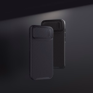 Nillkin sünteetilisest kiust S ümbris iPhone 14 Pro Max ümbris koos kaamerakattega, must