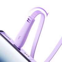 Joyroom Colorful Series S-A40 Kaabel Retractable 3in1 USB-A - USB-C / Lightning / Micro USB 1m - Purple