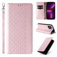 Magnet rihmaga ümbris iPhone 14 Pro Max Flip Wallet Mini Lanyard Stand Pink