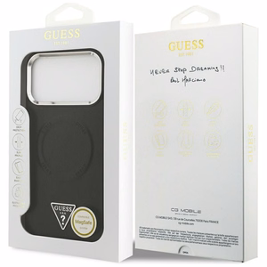 GUESS ümbris jaoks IPHONE 17 Pro compatible with MagSafe GUHMP17LPSDTSCMK (PU W/ Triangle Logo) must