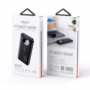 yesido Powerbank YP40 10 000 mAh LED, 2xUSB-A + USB-C, must