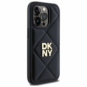 DKNY Quilted Stack Logo iPhone 14 Pro Ümbris - Must