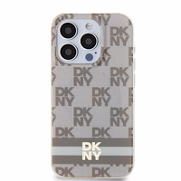 DKNY IML Checkered Mono Pattern & Printed Stripes MagSafe ümbris jaoks iPhone 14 Pro Max - beige