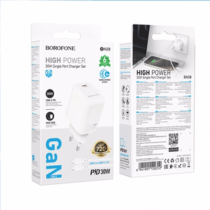 Borofone Wall Laadija BN28 Fuente - Type C - PD 30W with Type C to Type C kaabel valge