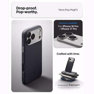 Spigen Nano Pop MagSafe ümbris iPhone 17 Pro Max / 18 Pro Max jaoks, must