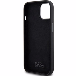 Karl Lagerfeld Silicone Choupette Metal Pin чехол для iPhone 15 Plus / 14 Plus - чёрный