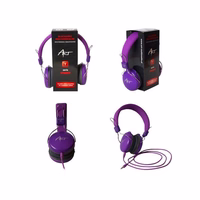 ART wire headphones Jack 3,5 mm with microphone AP-60C violet