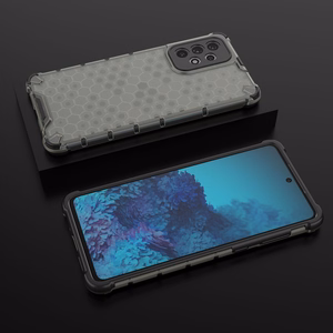 Honeycomb ümbris soomustatud kate koos geelraamiga Samsung Galaxy A73 mustale