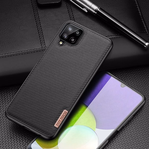 Dux Ducis Fino nailonist kattega ümbris Samsung Galaxy A22 4G musta värvi jaoks