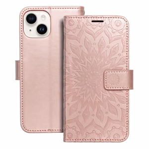 Флип-чехол iPhone 14 Mezzo Book mandala розовое золото
