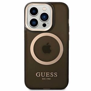 Guess GUHMP14XHTCMK iPhone 14 Pro Max 6.7" must/must hard ümbris kuldne Outline Translucent MagSafe