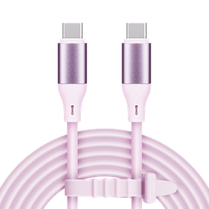 Kruger&Matz Basic USB-C–USB-C silikoonkaabel, 100 W, 1 m, roosa