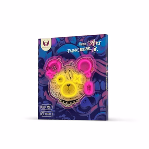 Неон ART LED PUNK TEDDY BEAR розовый жёлтый FLA01 Forever Light