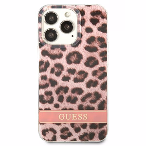 Guess GUHCP13LHSLEOP iPhone 13 Pro / 13 6.1" розовый/розовый жёсткий чехол Leopard