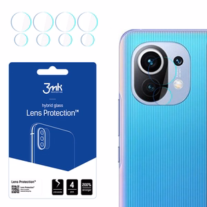 3MK FLEXIBLE GLASS LENS hübriidklaas PROTECT XIAOMI MI 11 / MI 11 5G 4 tk. kaamerale