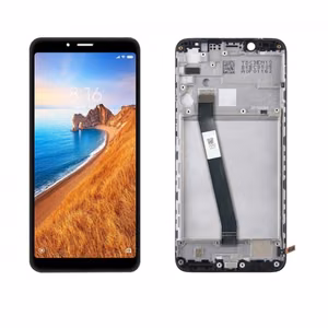 LCD-дисплей, совместимый с Xiaomi Redmi 7A, с рамкой, черный, HQ