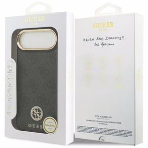 GUESS ümbris jaoks IPHONE 17 Air compatible with MagSafe GUHMP17MP4GRMDEK (PU W/ 4G Strass Logo) must
