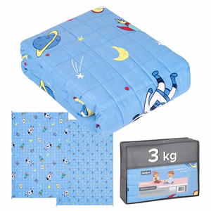 PREMIUM puuvillane raskustekk lastele, 100 x 150 cm, 3 kg, kosmosemustriga