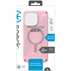 Speck Presidio2 Grip ClickLock & MagSafe ümbris seadmele iPhone 16 Pro Max, Wednesday Pink / Boysenberry Purple / valge