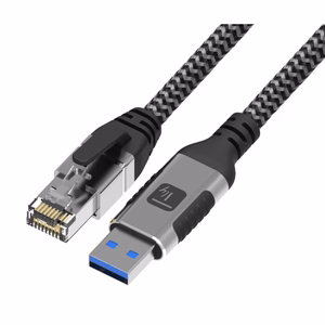 Techly ICOC U3A-RJ45-010 võrgukaabel Must, Hõbedane 1 m Cat6 F/UTP (FTP)