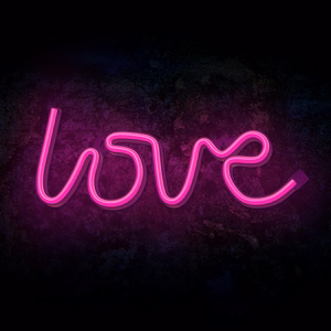 Neon LED Light LOVE roosa Bat + USB FLNE05 Forever Light