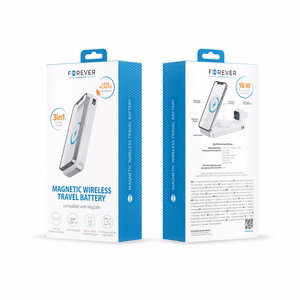 Forever wireless power bank MATB-300 10000 mAh magnetic 3in1 white