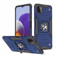 Wozinsky Ring Armor Case Kickstand Tough Rugged Cover for Samsung Galaxy A22 4G sinine