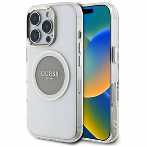 Guess IML Metal Colored Circle Classic Logo MagSafe ümbris jaoks iPhone 16 Pro - hall