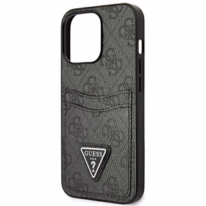 Guess GUHCP13LP4TPK iPhone 13 Pro / 13 6.1" чёрный/чёрный жёсткий чехол 4G Triangle Logo Cardslot