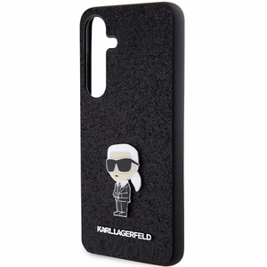 Karl Lagerfeld Fixed Glitter Ikonik Logo Metal Pin ümbris jaoks Samsung Galaxy S24+ - must